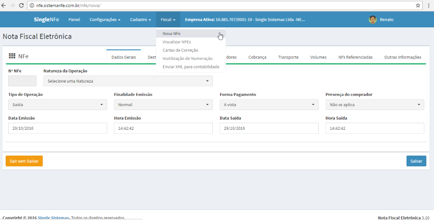 Sistema Emissor de Notas Fiscais