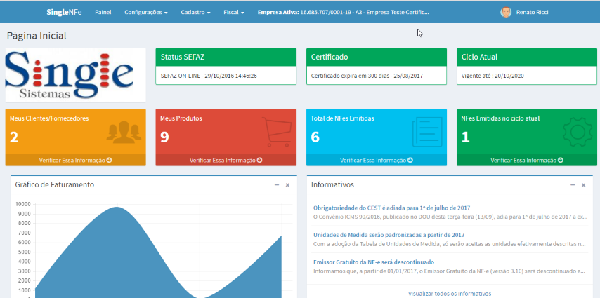 Tela Principal Emissor NFe